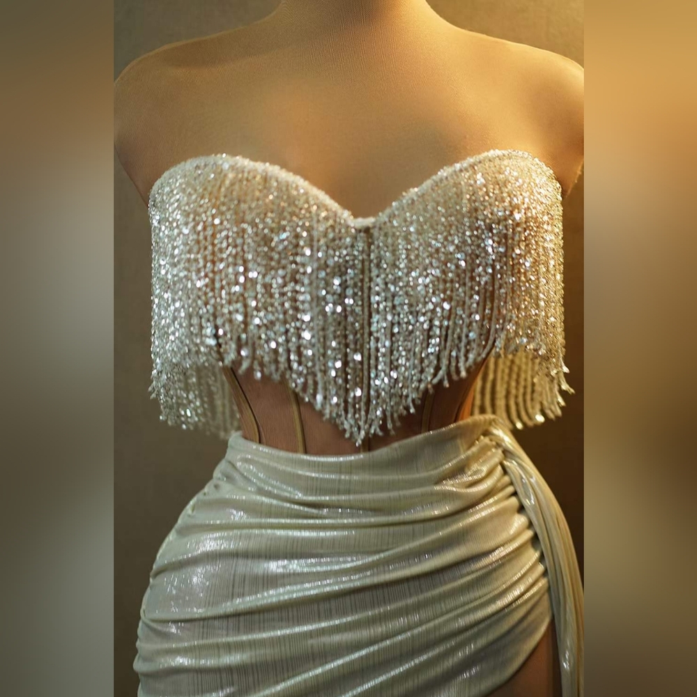 Crystalized bridal bodice dress